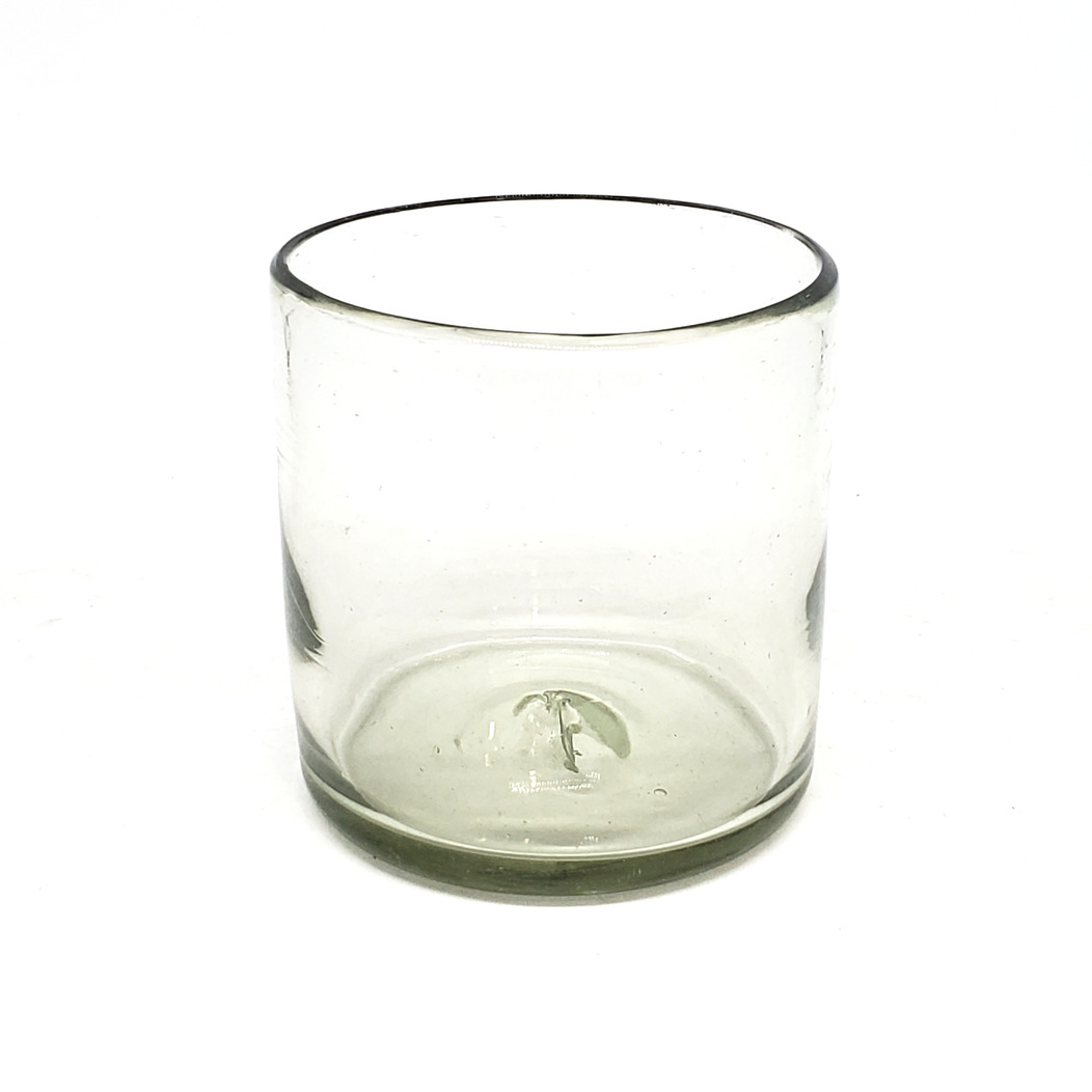 Clear Glassware / Clear 12 oz Large DOF Glasses (set of 6) / Each 12 oz Large Double Old Fashioned Glass is made by hand from amber glass. No two glasses are the same, making these glasses the perfect mismatching set.